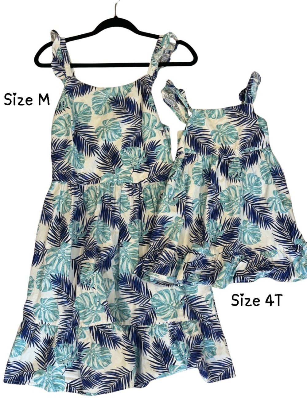 Mommy & Me Matching Tropical Print Dresses - Medium & 4T
